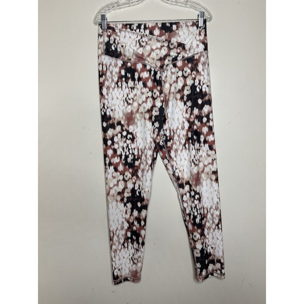 Aerie Offline Size Large Colorful Leopard Print Crossover Leggings High Rise 7/8